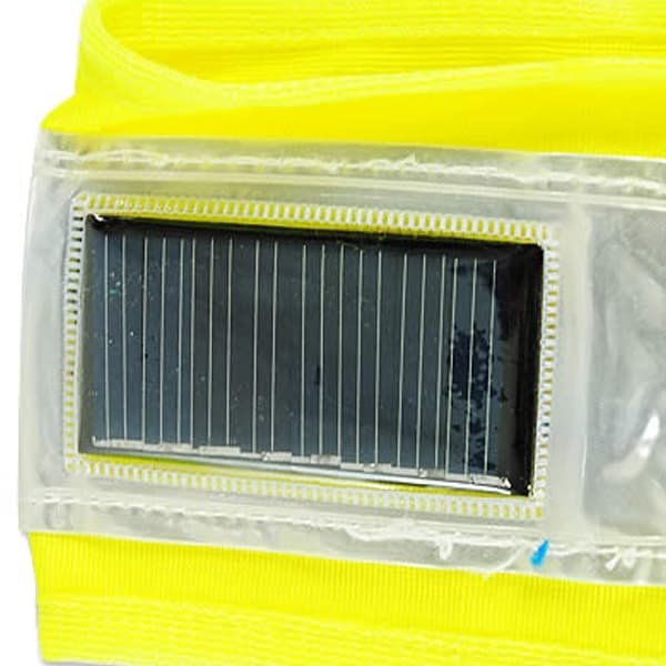 Solar Powered LED Vest High Visibility Safety Fluor Yellow 8xFront 8xBack Ultra Bright LED's