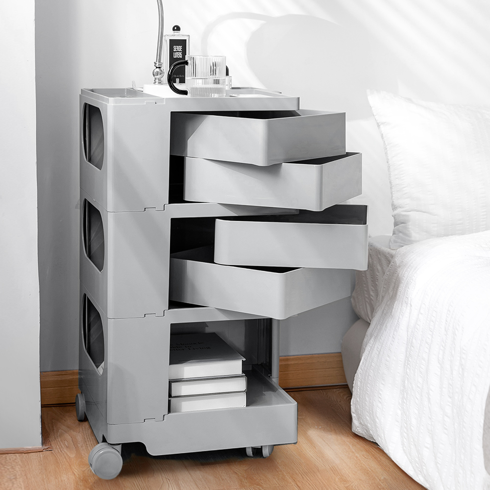Artiss Storage Trolley Bedside Table 5 Tier Cart Boby Replica Grey