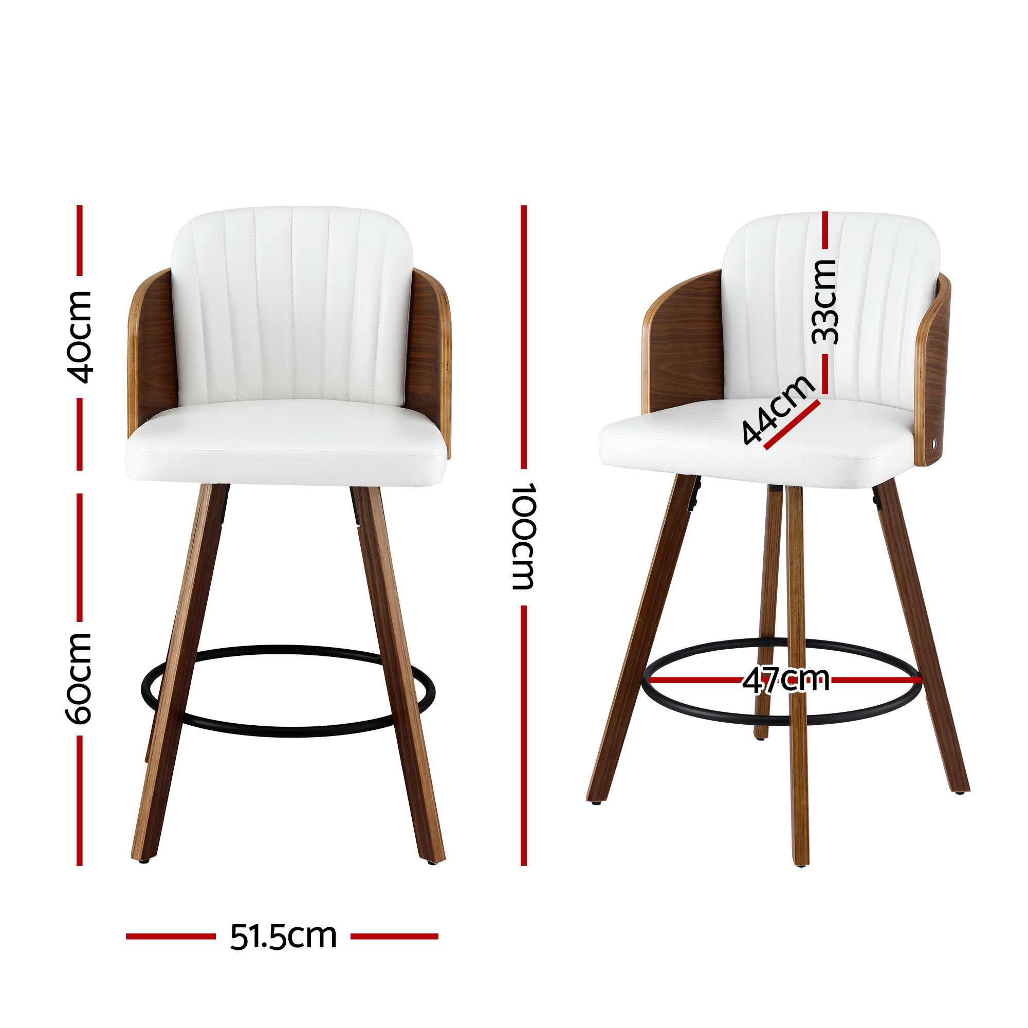 Artiss Wooden Bar Stools Swivel Kitchen Counter Stool Chair 58cm Seat Height
