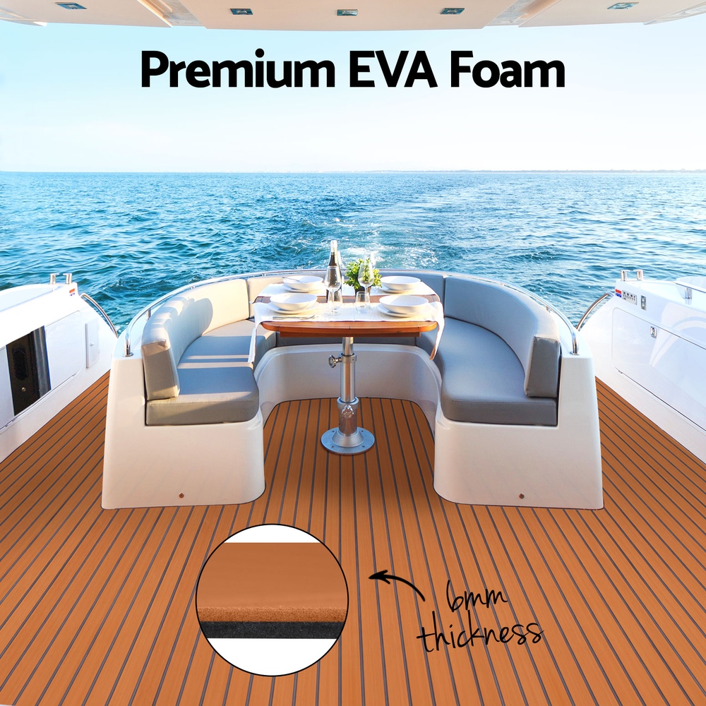 Seamanship EVA Foam Boat Flooring Decking Mat 240x90cm 6mm Brown