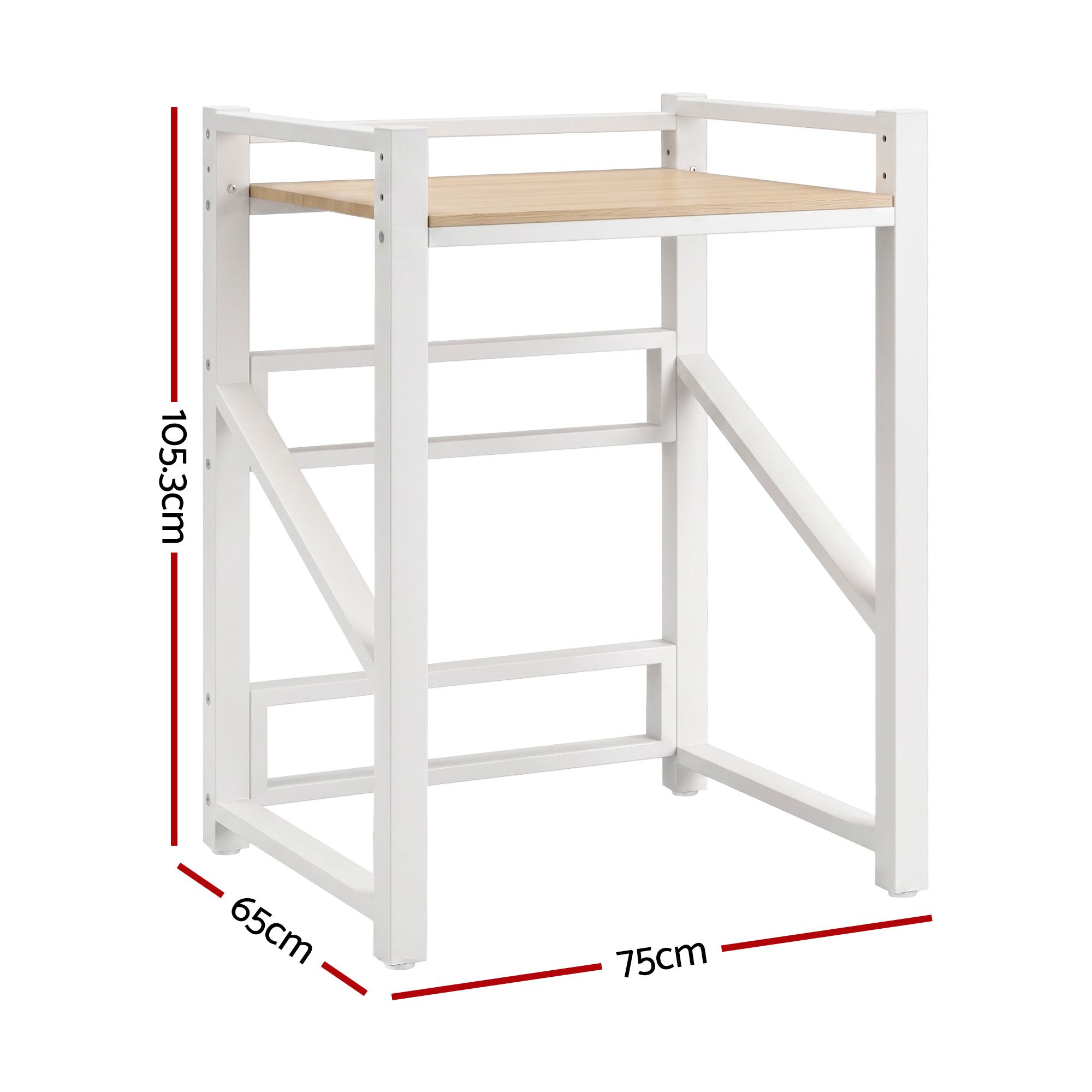 Artiss Over Washing Machine Rack Laundry Shelf Space Saver 75cm White