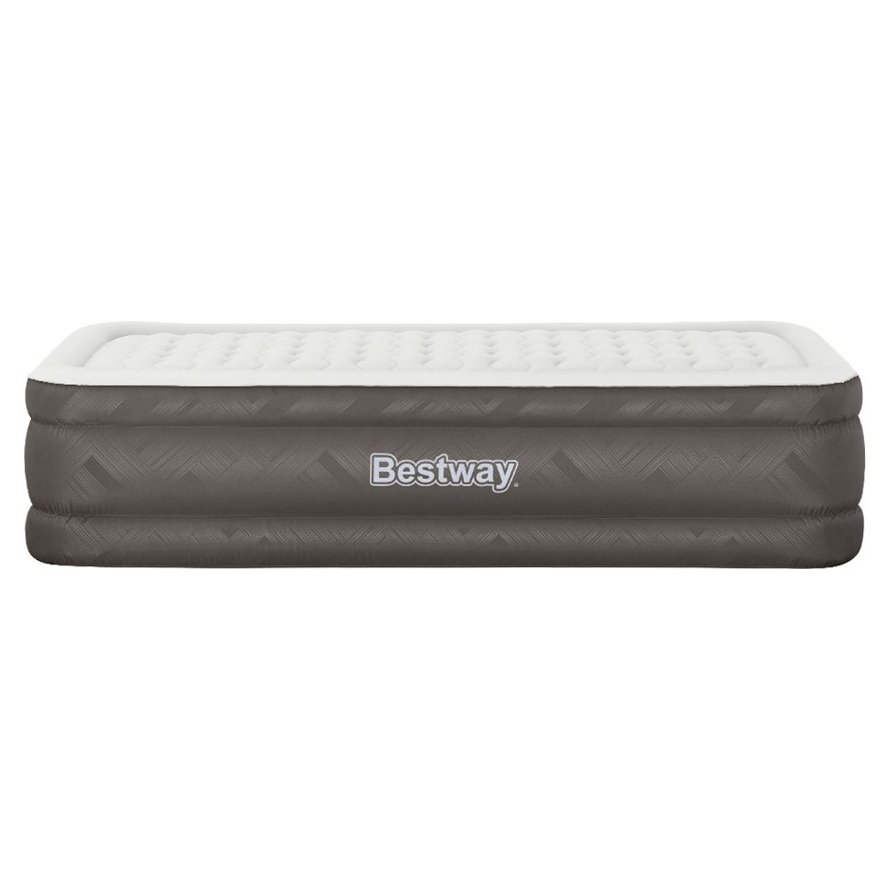 Bestway Single Air Mattress with Built-in Pump Fortech Inflatable Bed 46cm