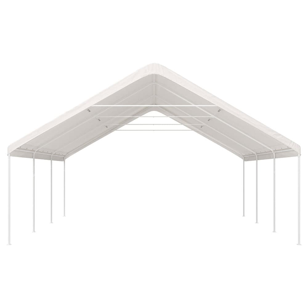 Carport Heavy-Duty Steel Shelter 6x6m White Portable Canopy Garage