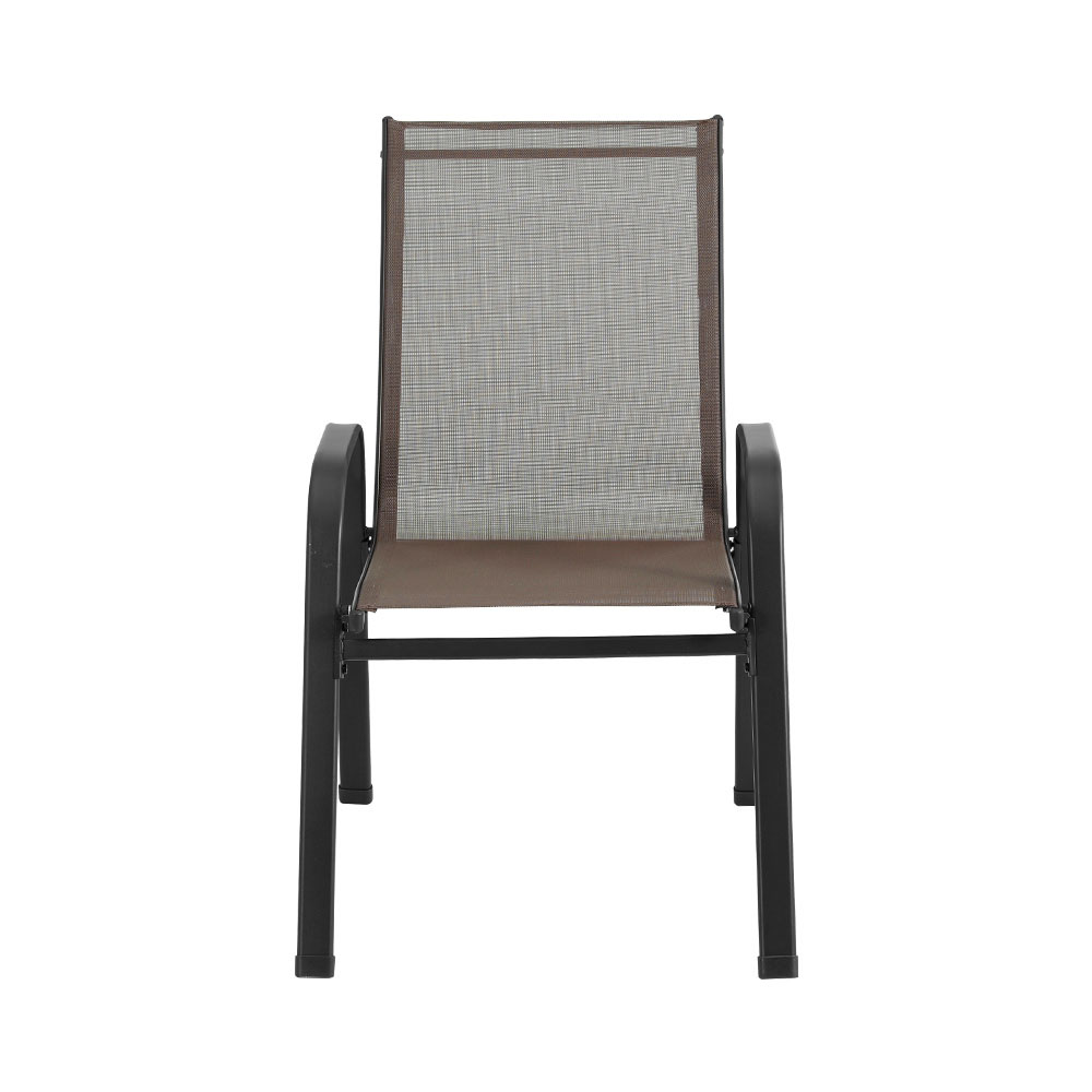Gardeon 6PC Outdoor Dining Chairs Stackable Lounge Chair Patio Furniture Brown