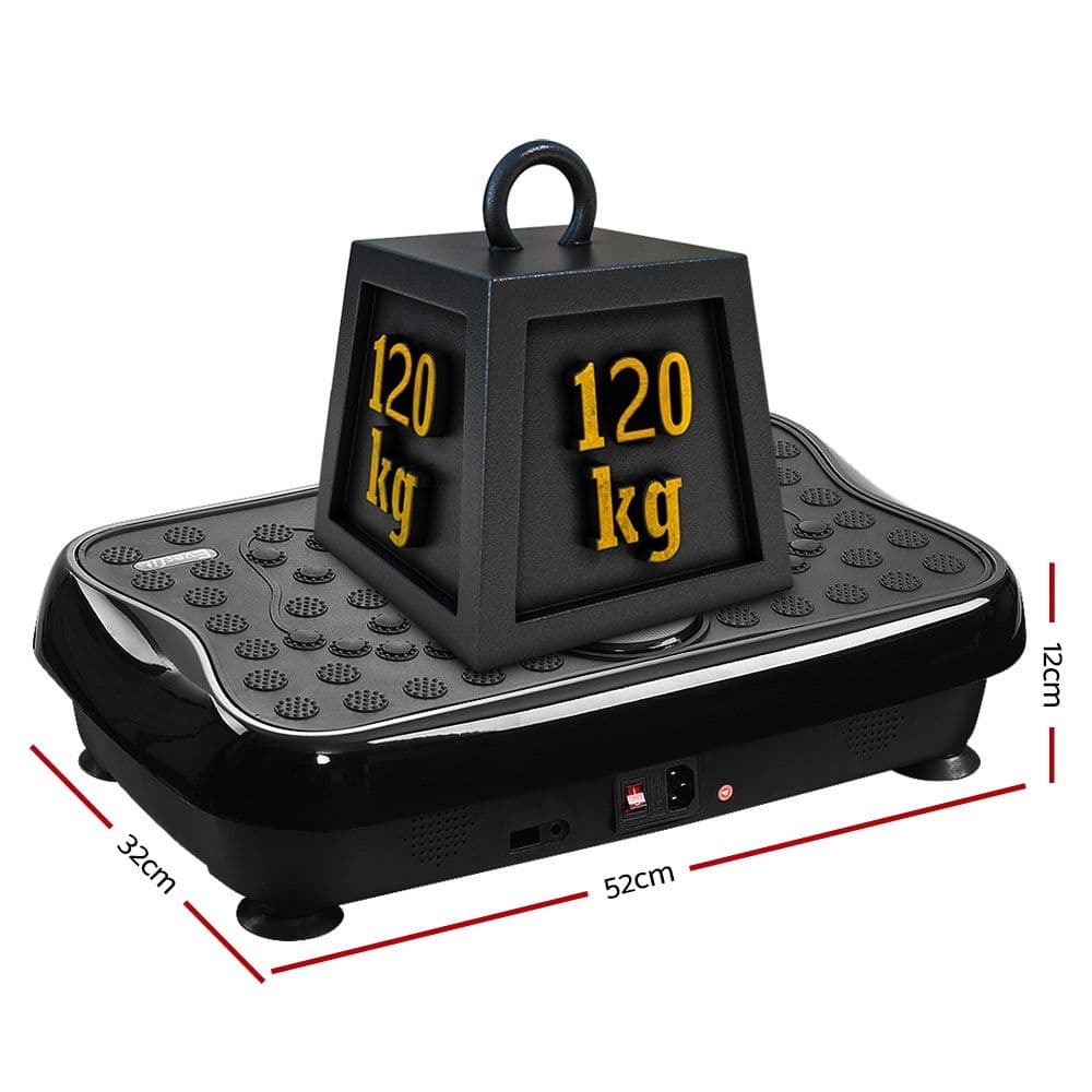 Vibration Machine Platform Vibrator with Resistance Rope Home Gym Black