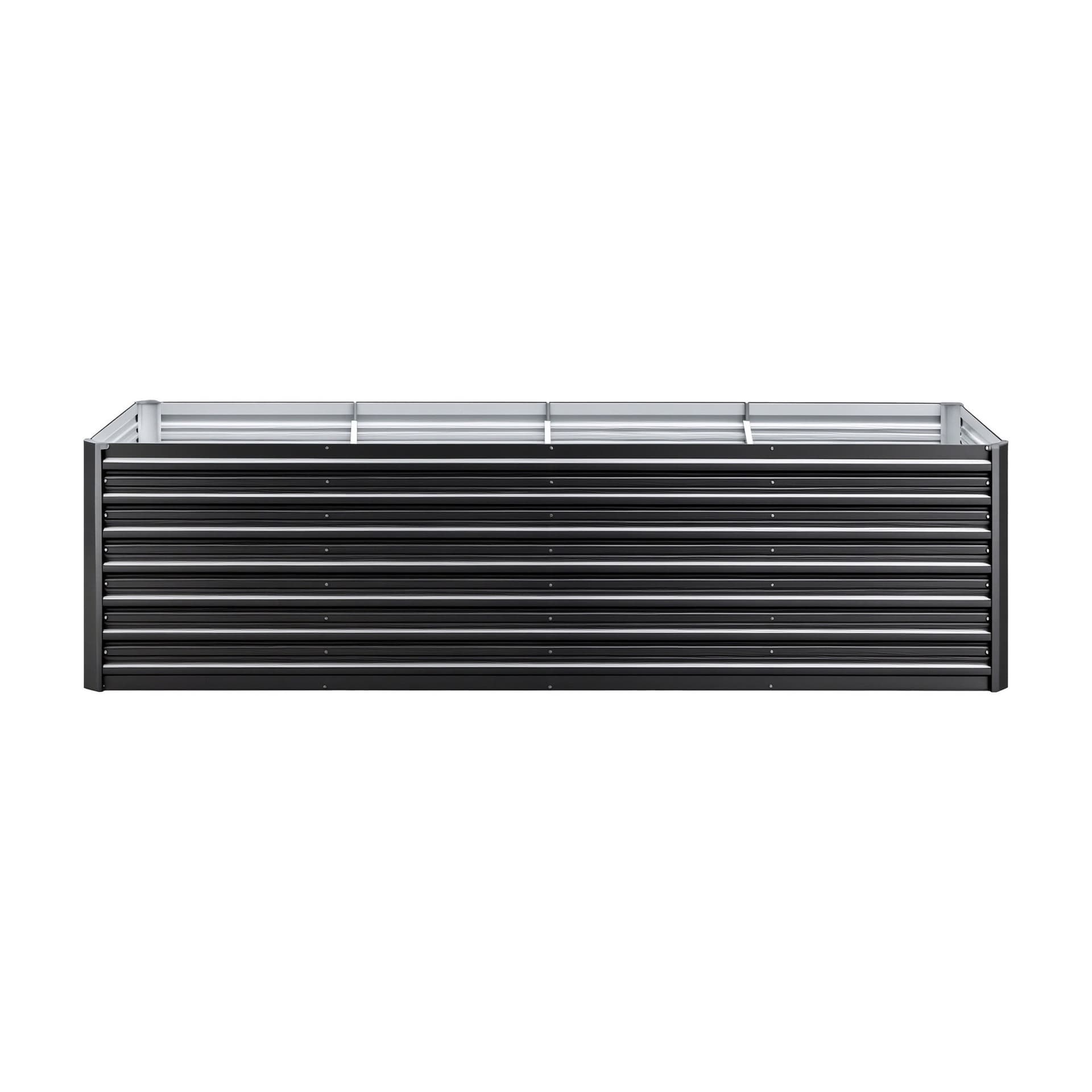 Raised Garden Bed Kit 2-in-1 Ergonomic 240cm Aluminium Grey Galvanised Steel Planter Box Extra Deep
