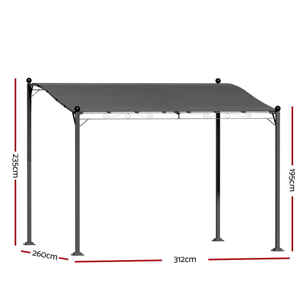 Gazebo Iron Art 3m Outdoor Event Tent Water-resistant UV-resistant Grey