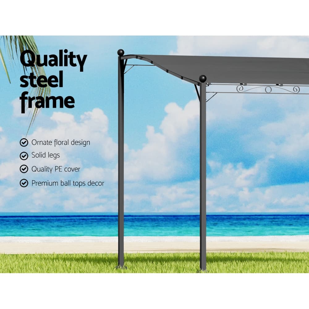 Gazebo Iron Art 3m Outdoor Event Tent Water-resistant UV-resistant Grey