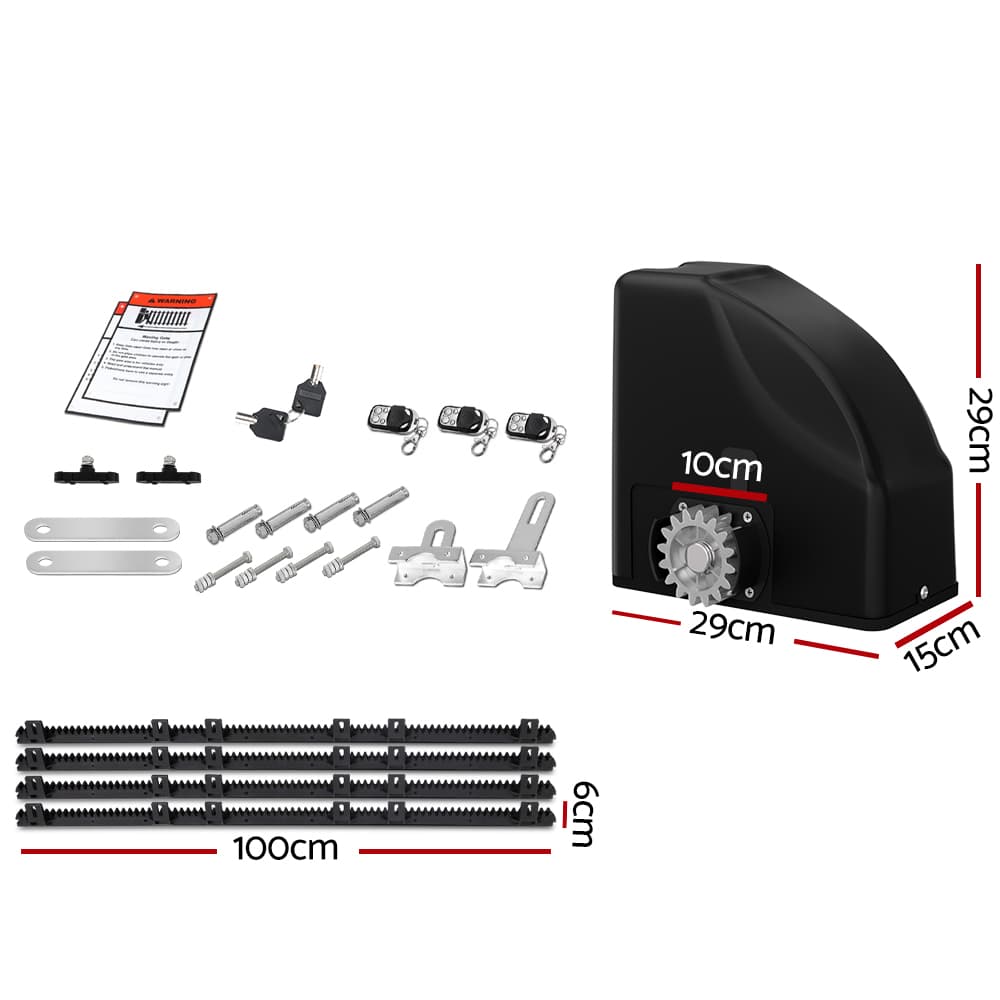 Automatic Sliding Gate Opener Kit Solar-Powered 40W 4M 600KG
