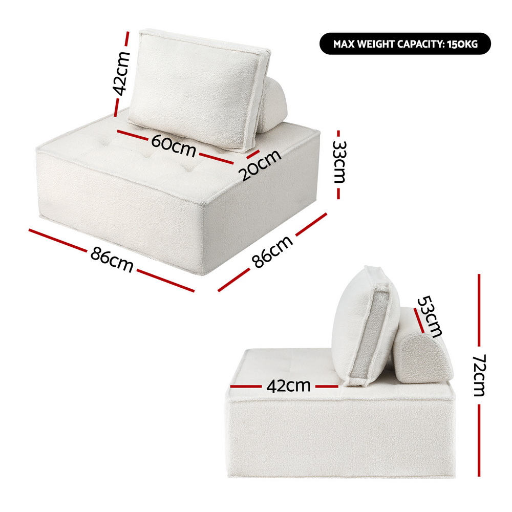Artiss 2 Floor Sofa Lounge Chair with Pillow