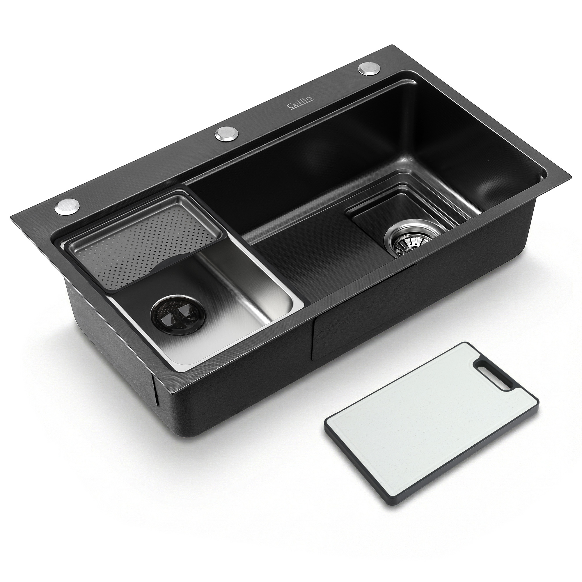 Cefito Kitchen Sink 304 Stainless Steel Bar Sink Millet Grain Water Basin Sink