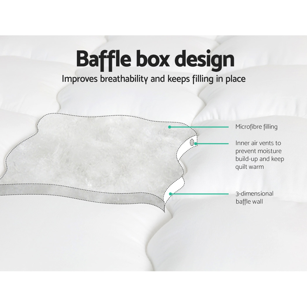 Giselle Bedding Pillowtop Mattress Topper 5cm Thick Mattress Pad for Back Pain Relief & Old Beds Machine Washable 500GSM Breathable Protector Single