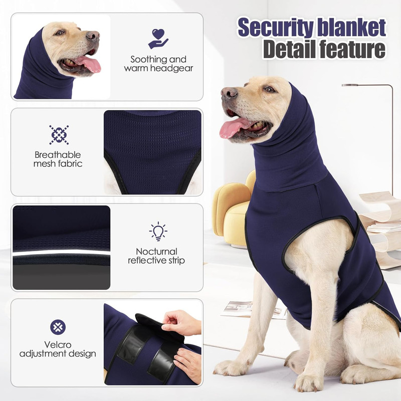 Pet Products Dog Anxiety Vest and Coat, Vet Visits and Separation - Keep Pet Calm, Dog Jacket for Thunder, Fireworks, Anti Anxiety Vest for Dogs and Cat Body and Ear, Green, S
