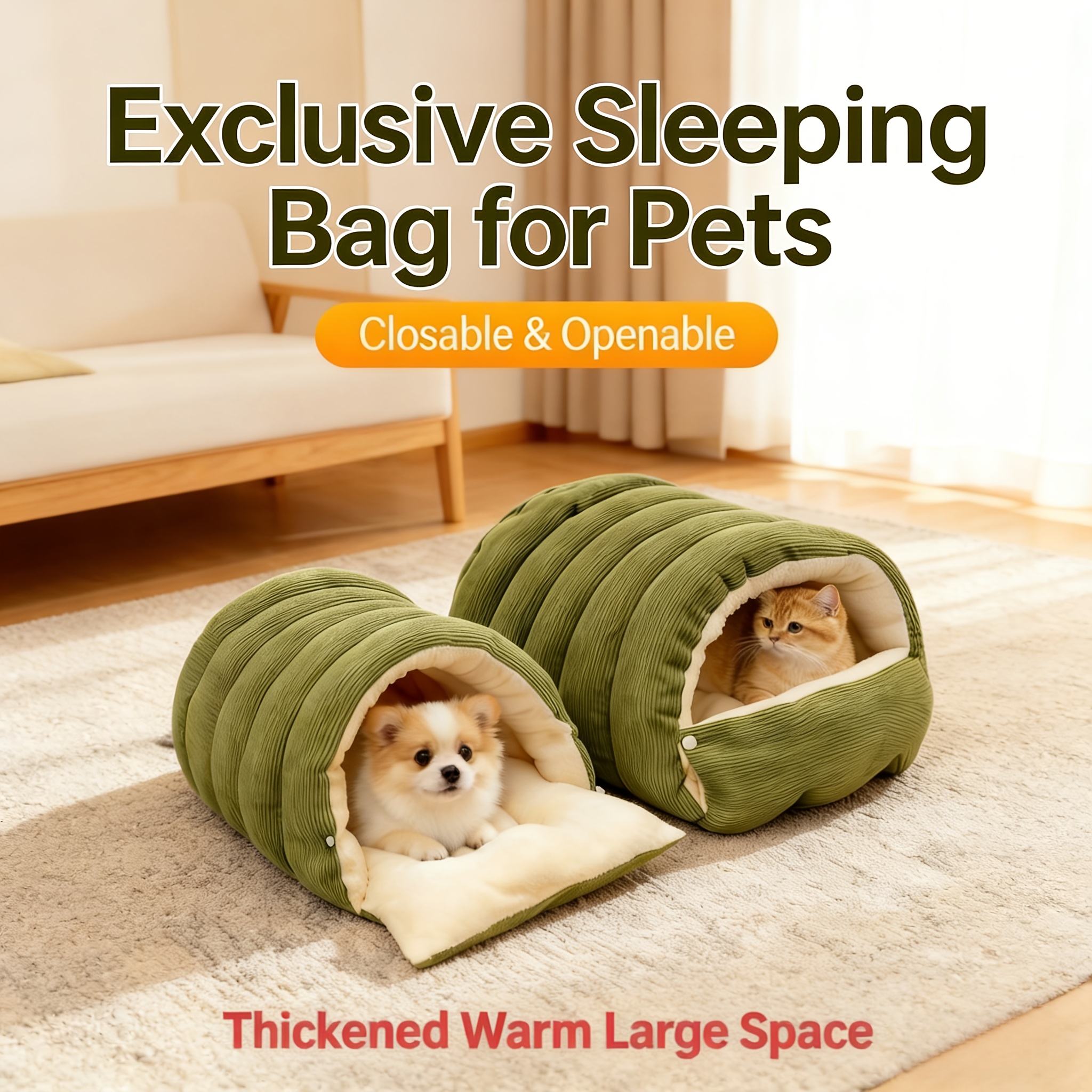 High-Elasticity Warm Cat Bed: 57×37×28cm Wrapped Design, Striped Fleece + Arctic Fleece Heat Retention, Removable & Washable（light purple）