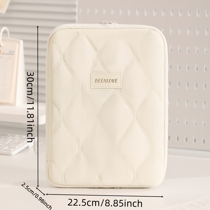 (beige)**BEENLOVE Tablet Storage Bag: 180° Full-Open Independent Compartment, Shockproof & Portable, Multifunctional Design**