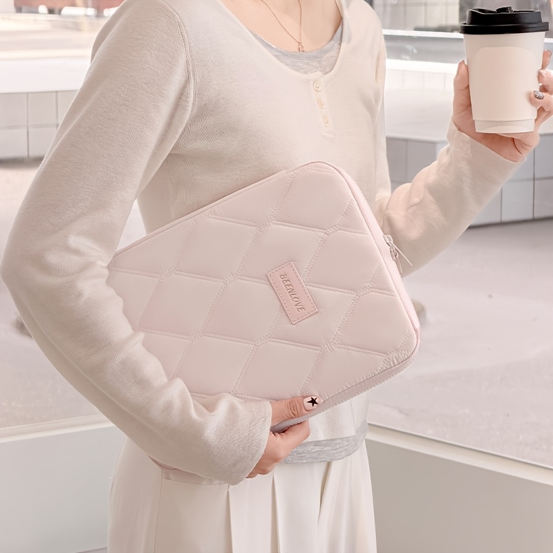 (beige)**BEENLOVE Tablet Storage Bag: 180° Full-Open Independent Compartment, Shockproof & Portable, Multifunctional Design**