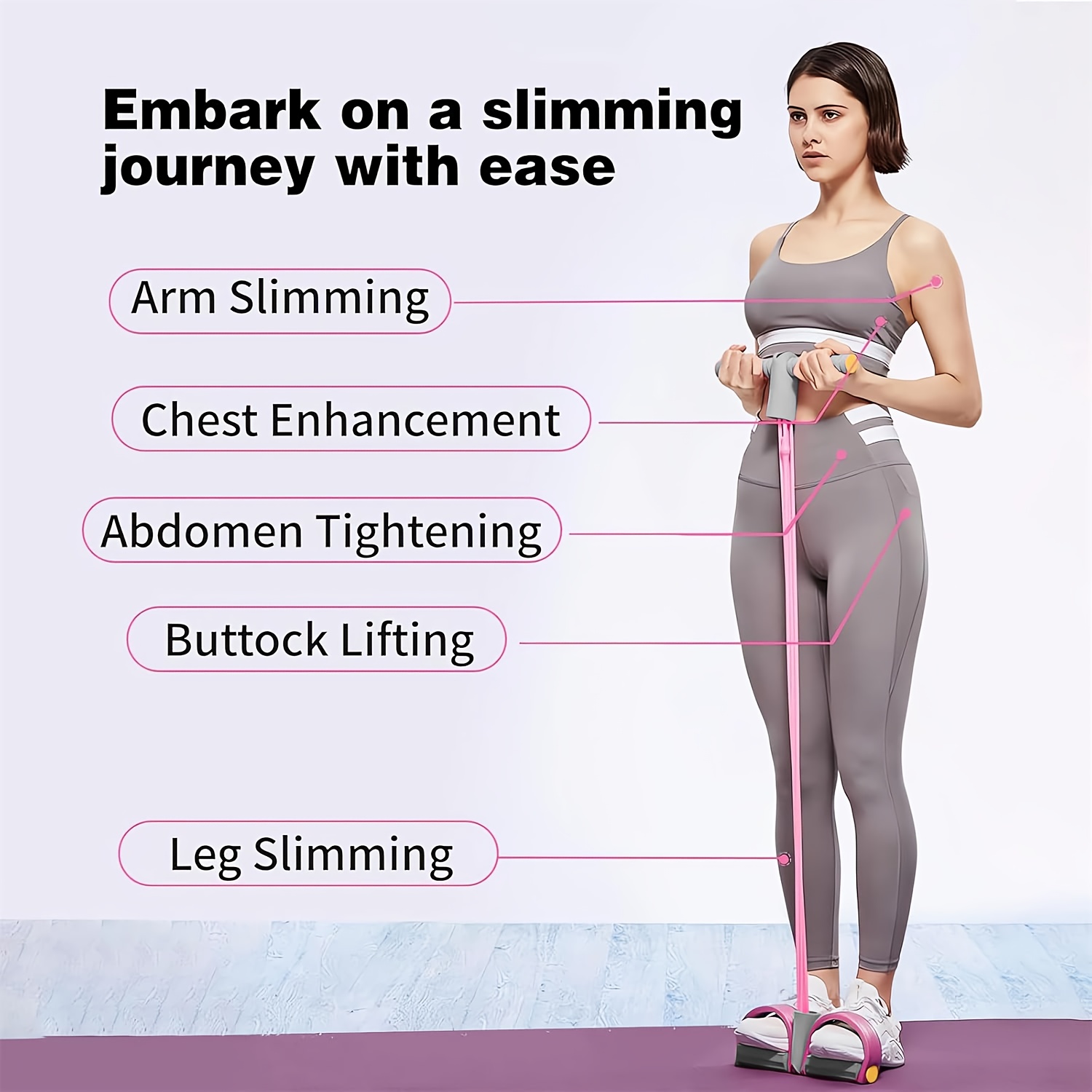 Resistance Band Exerciser: Full-Body Workout, Easy Toning(PINK)