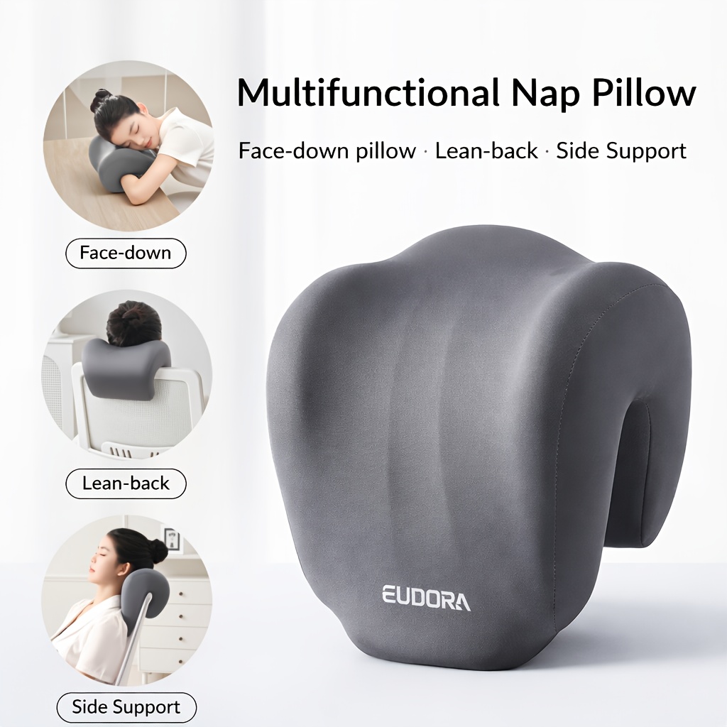Ergonomic Multi-functional Nap Pillow - Desk Rest Pillow with Neck/Side Support, Memory Foam Cushion for Office, Home & Travel(ORANGE)