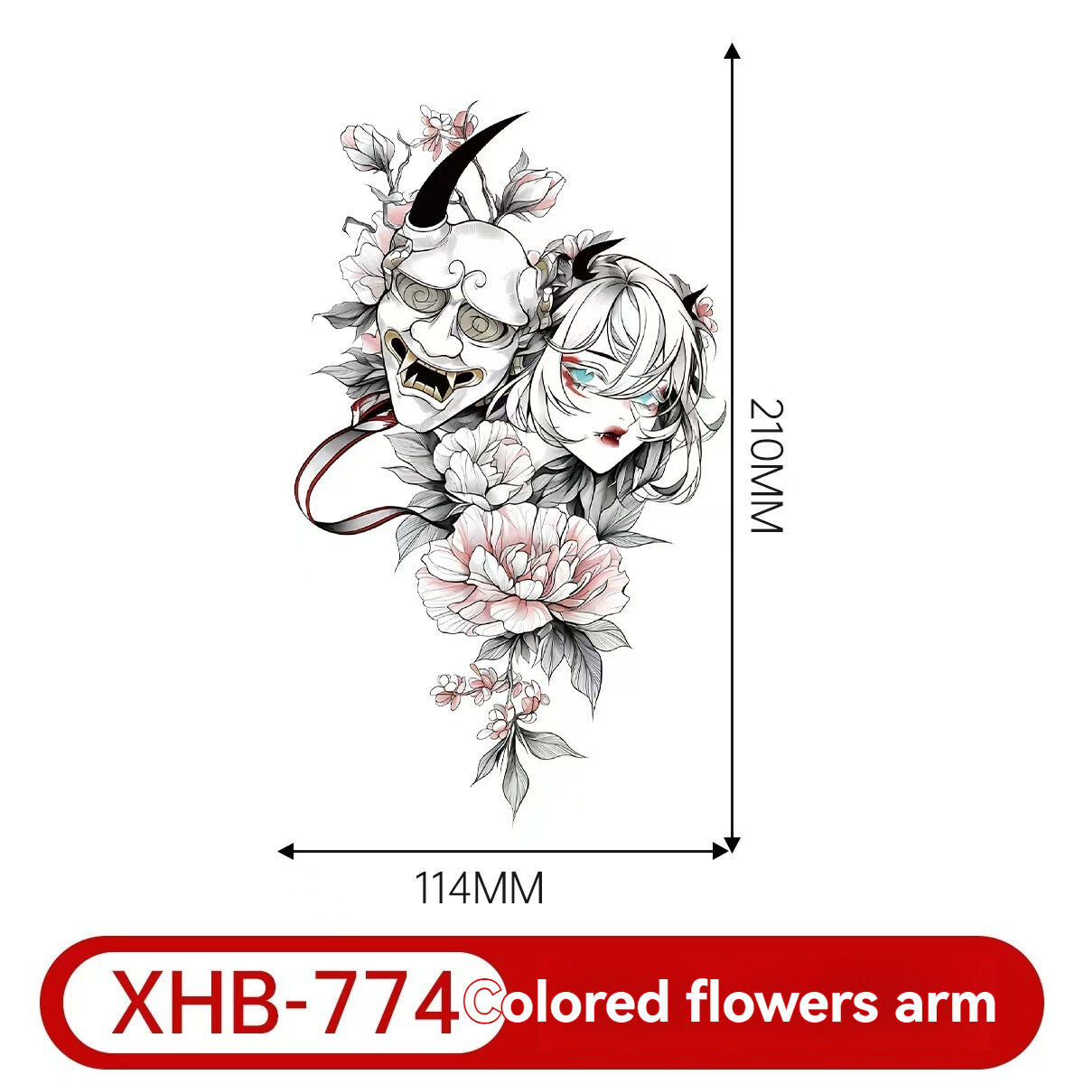 4PCS Half Arm Tattoo Sticker Resin Anime Colorful Waterproof One-time Tattoo Sticker