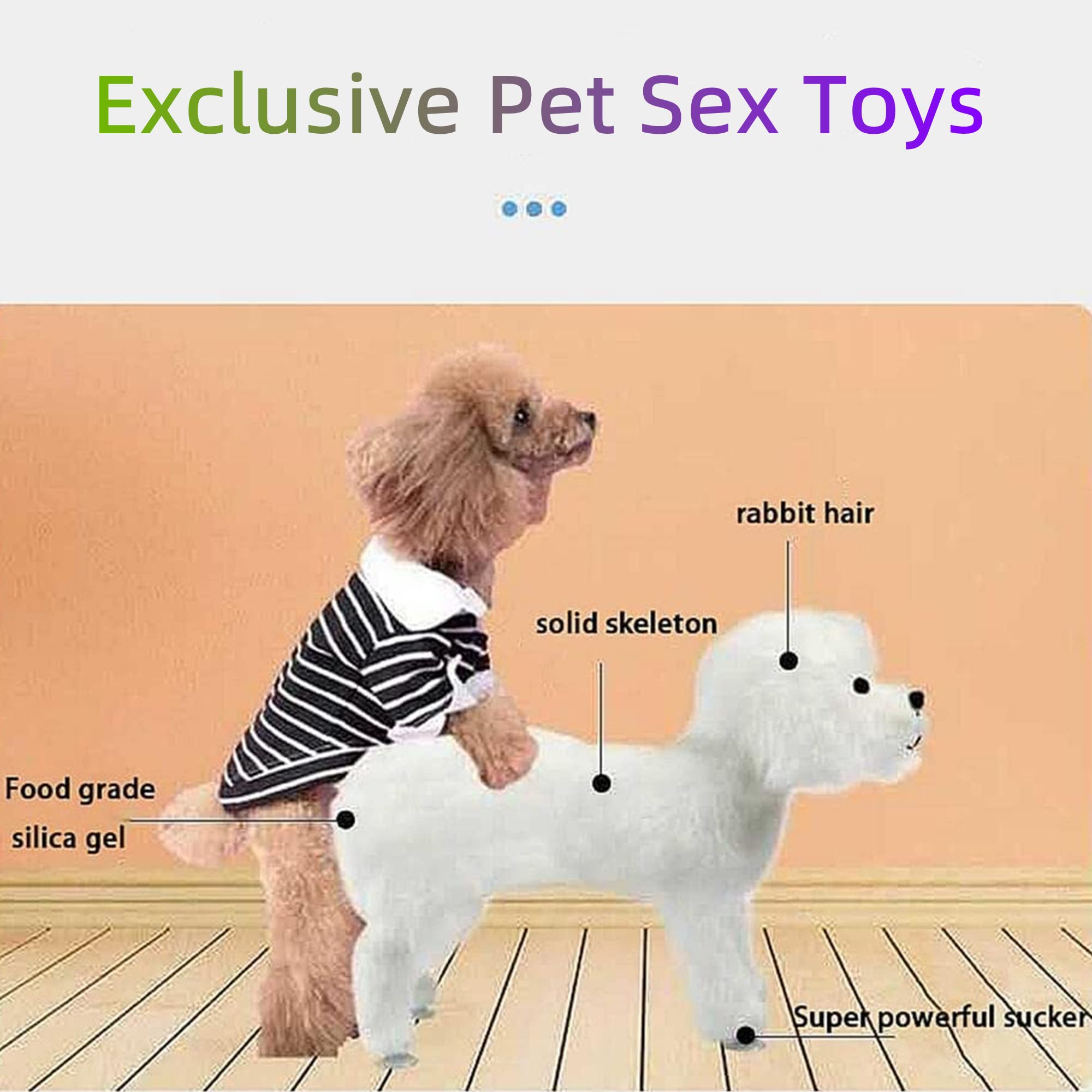 Pet Behavioral Support Doll – Realistic Canine Companion Toy for Stress Relief, Made of TPE Silicone & Soft Fur, Stable Suction Base, 1:1 Anatomical Design, for Small to Medium Dogs (White, Channel Height 28cm)