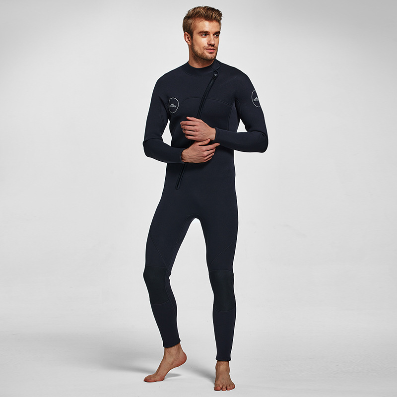 Men's 3mm Full Wetsuit for Surfing Diving & Cold Water Swimming – Front-Zip Neoprene Suit with UV Protection and Flexible Fit(Black,XXXL) | Other Colors Available in Store