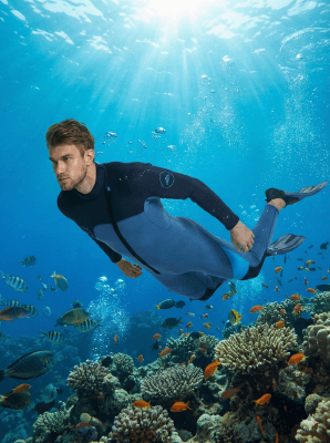 Men's 3mm Full Wetsuit for Surfing Diving & Cold Water Swimming – Front-Zip Neoprene Suit with UV Protection and Flexible Fit(Grey,XXL) | Other Colors Available in Store