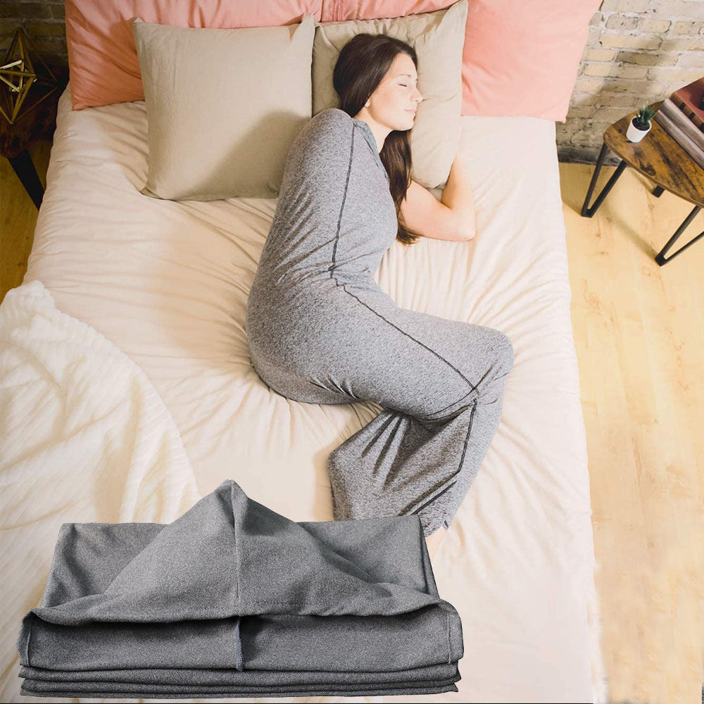 Hooded Sleep Pod: Adults Wearable Blanket – Comfy Hooded Cocoon, Cooling, Machine Washable (Grey, 170×40cm)