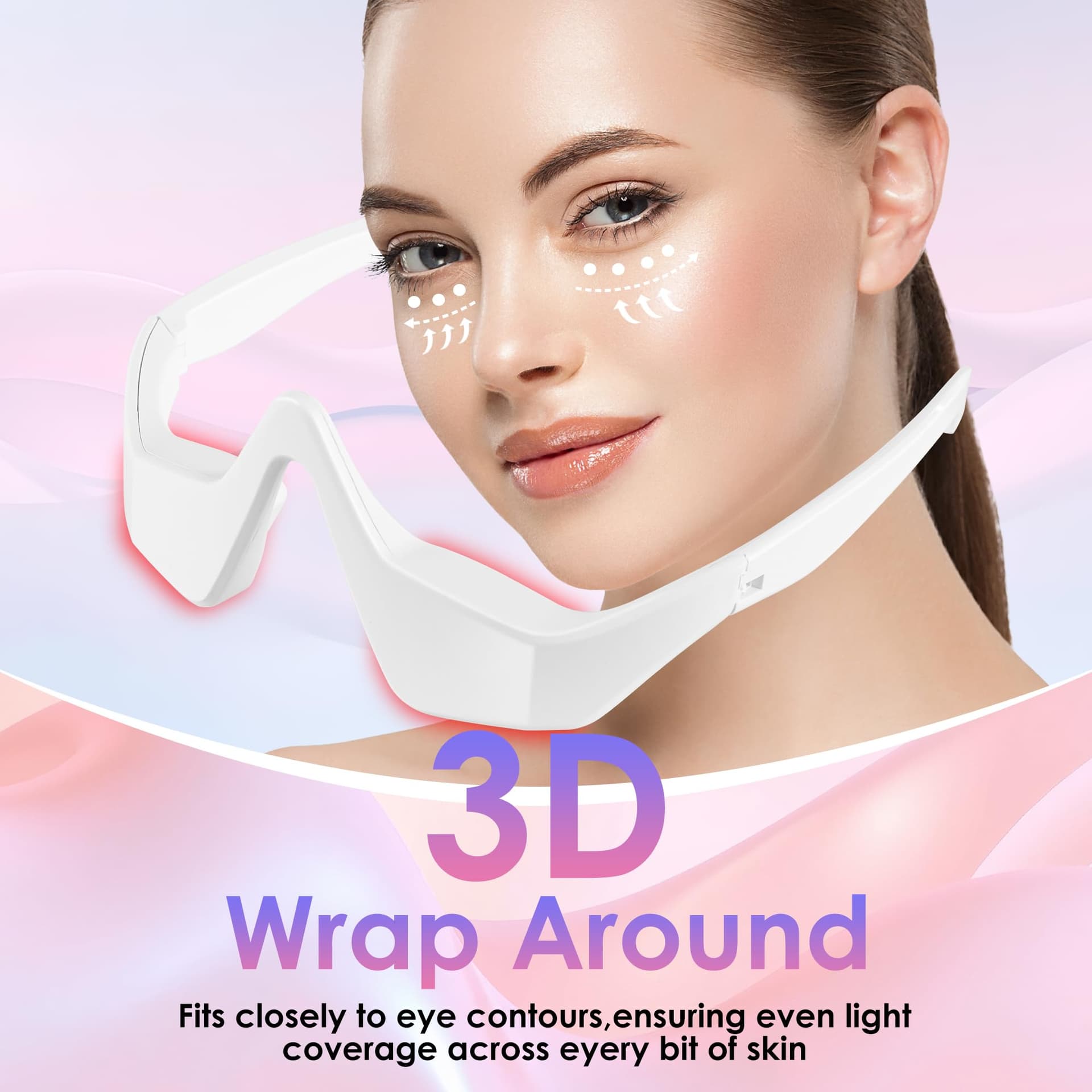 Eye Massager Portable Anti-Aging Vibration Light Function Lightweight Design for Wrinkle Reduction Dark Circle Minimization White