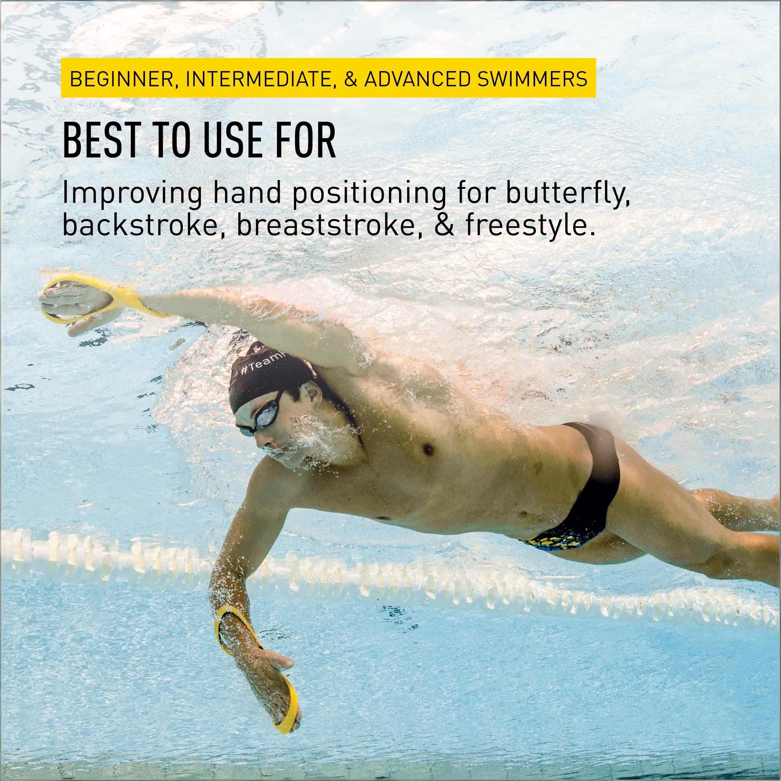 Swimming Forearm Fulcrum Trainer – Figure-8 Design for Early Vertical Forearm (EVF) Technique, Improves Stroke Efficiency & Reduces Shoulder Stress (Yellow,Adult)