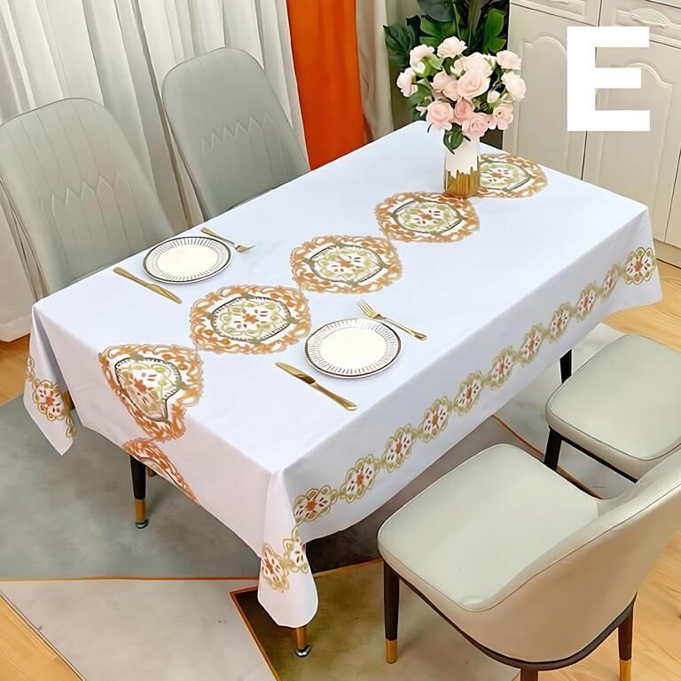 Waterproof Oilproof Washable Heat-Resistant PVC Tablecloth - 5 Patterns & Sizes for Home, Restaurant & Picnic Dining（B,200*138）