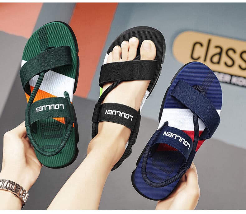 Men's Convertible Sandals Slippers Outdoor Non-Slip EVA Thick-Sole Beach Shoes Green