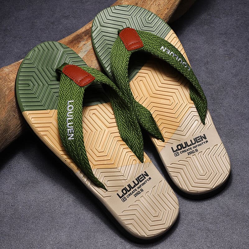 Men's Flip Flops EVA-PVC Dual Sole Green for Comfort Style Summer Beach Daily Wear