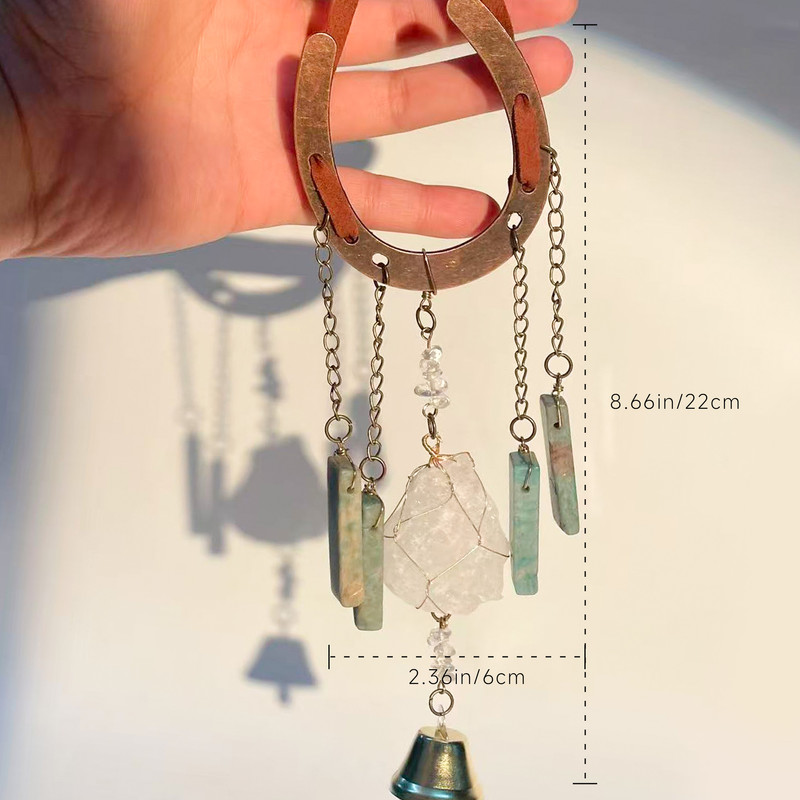 Crystal Lucky Horseshoe Charm Pendant-amethyst