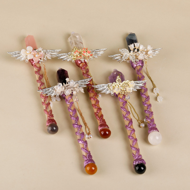 Handmade Crystal Wand, Raw Gemstone Scepter, Natural Magic Wand Fluorite