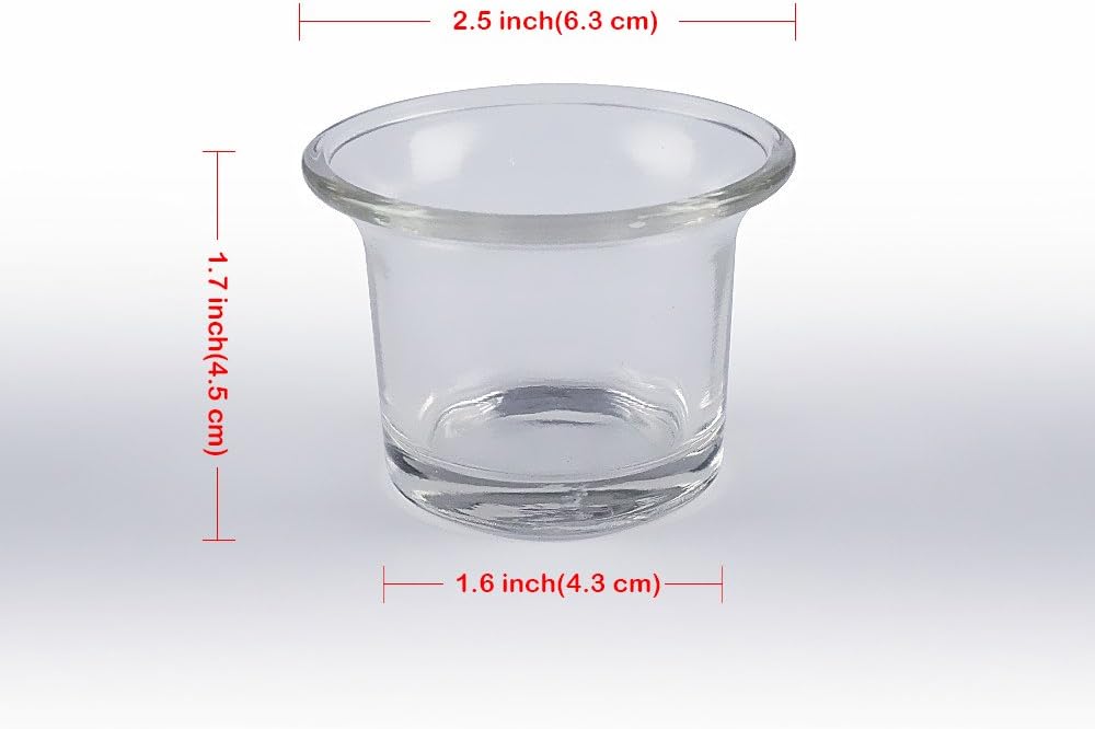 Clear Chunky Glass Lip Votive Candle Holders Tealight Votive Cups for Wedding Proposal, Spa, Aromatherapy, Meditation, 6 Counts by Shxstore Clear