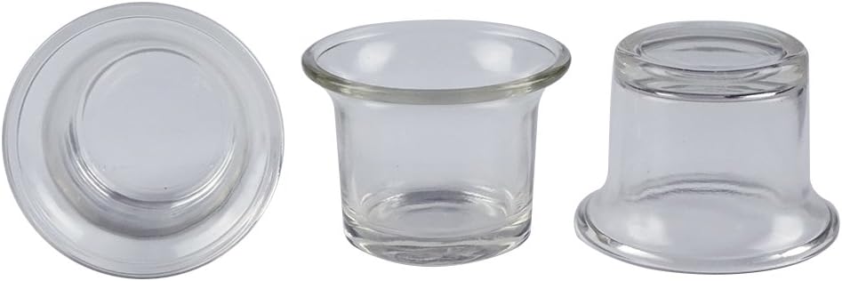 Clear Chunky Glass Lip Votive Candle Holders Tealight Votive Cups for Wedding Proposal, Spa, Aromatherapy, Meditation, 6 Counts by Shxstore Clear