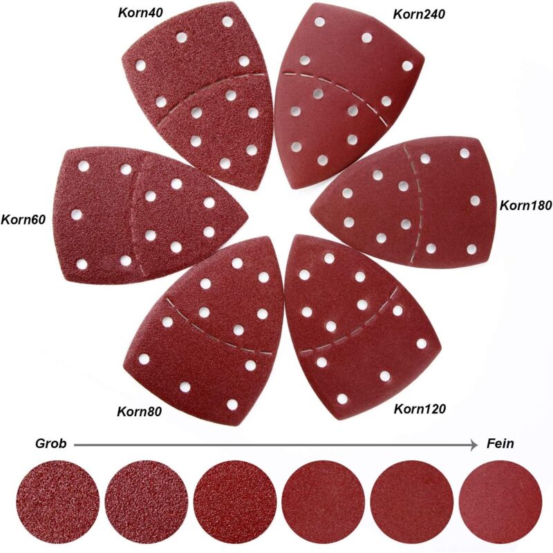 Sandpaper, Sandpaper for Bosch PSM 100A, PSM 160, PSM 200 AES, PSM 18, PDA 180, PSM 160 A/PSM 80/PRIO, 105 mm x 152 mm, 60-pack（40、60、80、100、120、180）