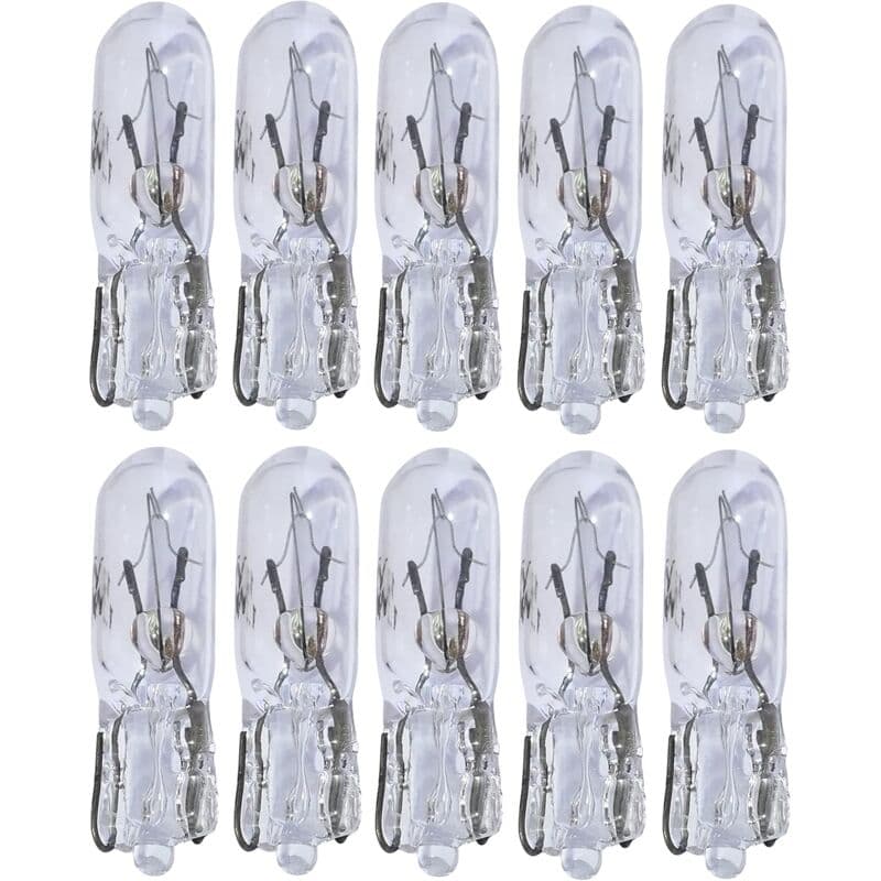 10 Piece T5 12V 1.2W Dashboard Light Bulbs