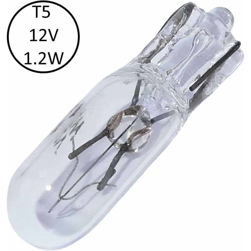 10 Piece T5 12V 1.2W Dashboard Light Bulbs