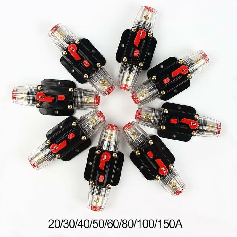 Car Circuit Breaker 12V - 24V Dc Car Protection With Manual Reset Switch Fuse 60A