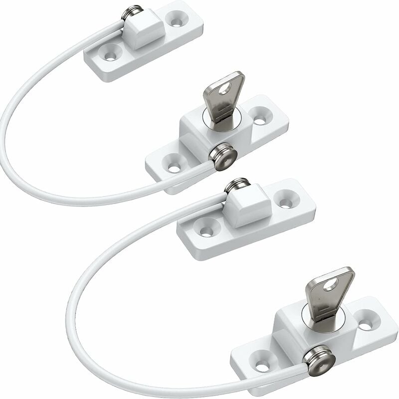Child Window Safety, 2 pcs Zinc Alloy Child Window Protection Pvc Child Safety Window Lock With Screws And Keys,