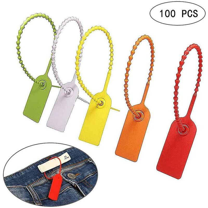 Cable Tie Tags, 100 pcs Plastic Cable Tie Tags, Self-Locking Brand Label, For Clothing Shoes Handbags Logistics