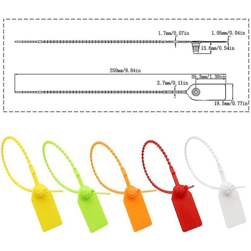 Cable Tie Tags, 100 pcs Plastic Cable Tie Tags, Self-Locking Brand Label, For Clothing Shoes Handbags Logistics