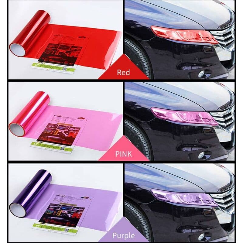Car Light Sticker Self Adhesive Vinyl Film Sheets Smoke Fog Light Taillight Tint Red 30X60Cm