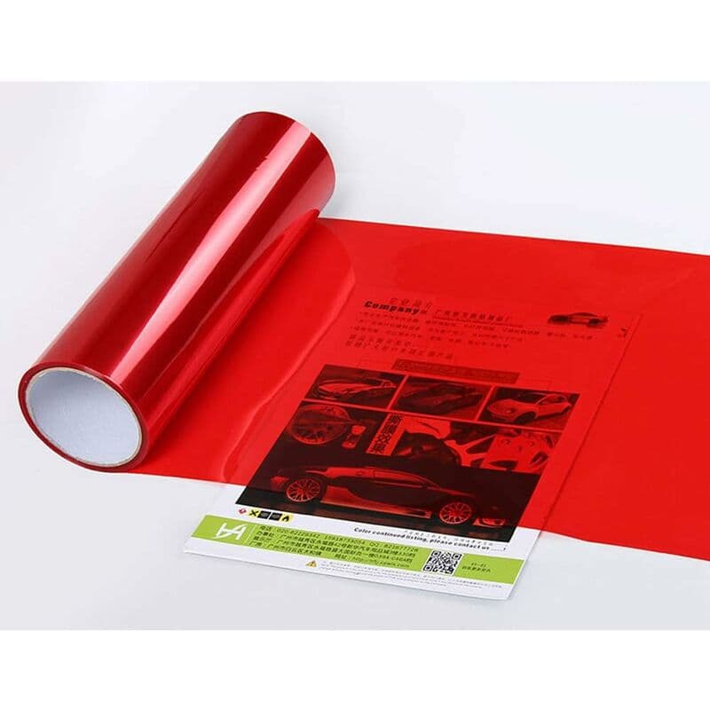 Car Light Sticker Self Adhesive Vinyl Film Sheets Smoke Fog Light Taillight Tint Red 30X60Cm