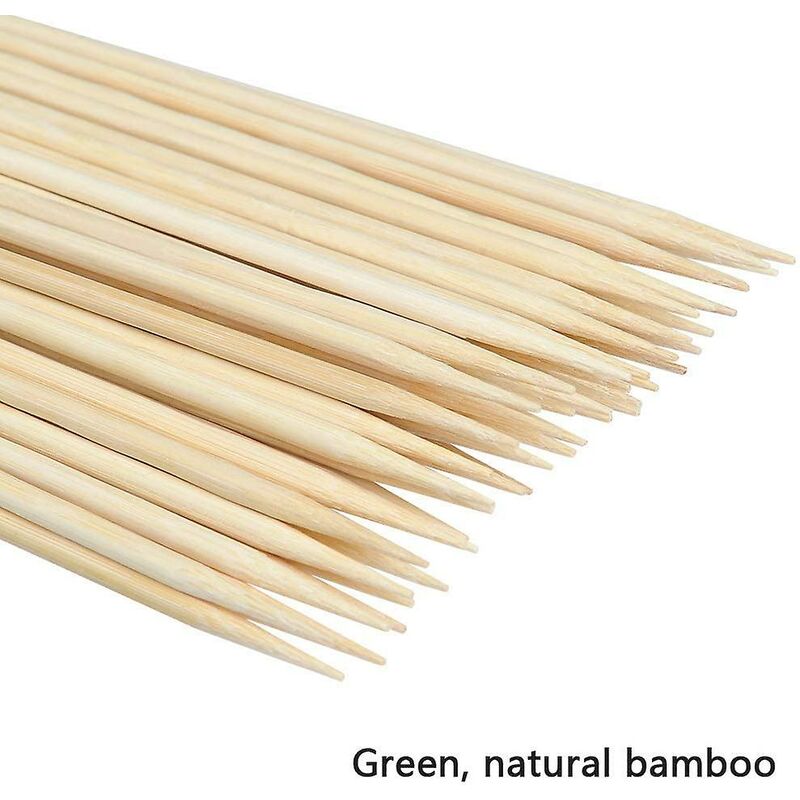 100 Pieces Wooden Skewers, 30Cm Bamboo Skewers Sticks, Skewers For Fruit, Cocktail, Bbq And Vegetables