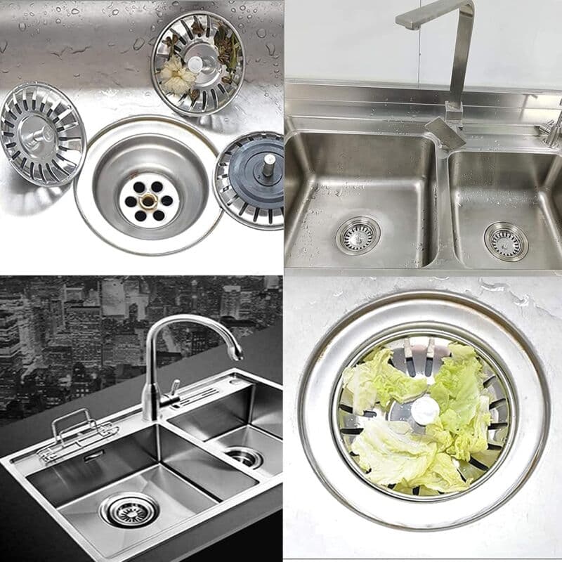Kitchen Sink Filter, Sink Stopper, Stainless Steel Sink Filter, Stainless Steel Sink Stopper, Compatible With Most