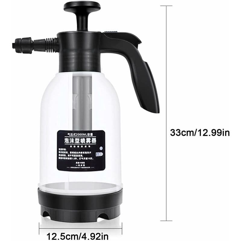 2L Pressure Sprayer Portable Pressurized Water Mist Sprayer Foam Cannon Car Snow Foam Lance