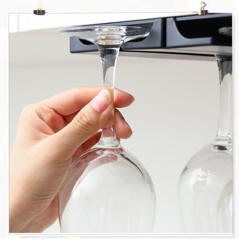 Hanging Wine Glass Holder - No Drilling Required, Large Capacity, Hanging Stemware Rack, For Bar Kitchen, 25.3 11 2Cm