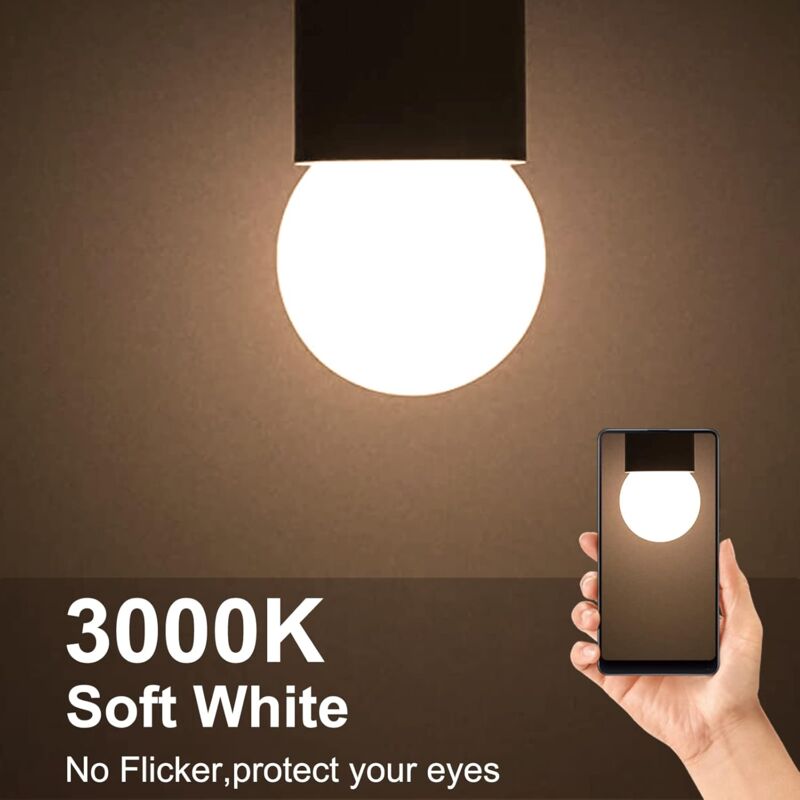 Pack Of 10 E27 G45 LED Globe - Warm White 3000K - 5W G45 - Matte Polycarbonate Shell - Non-Dimmable [Energy Class G]